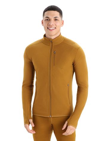 Vestes Icebreaker RealFleece™ Merino Descender Long Sleeve Zip Homme Marron | FR 1242CTVE